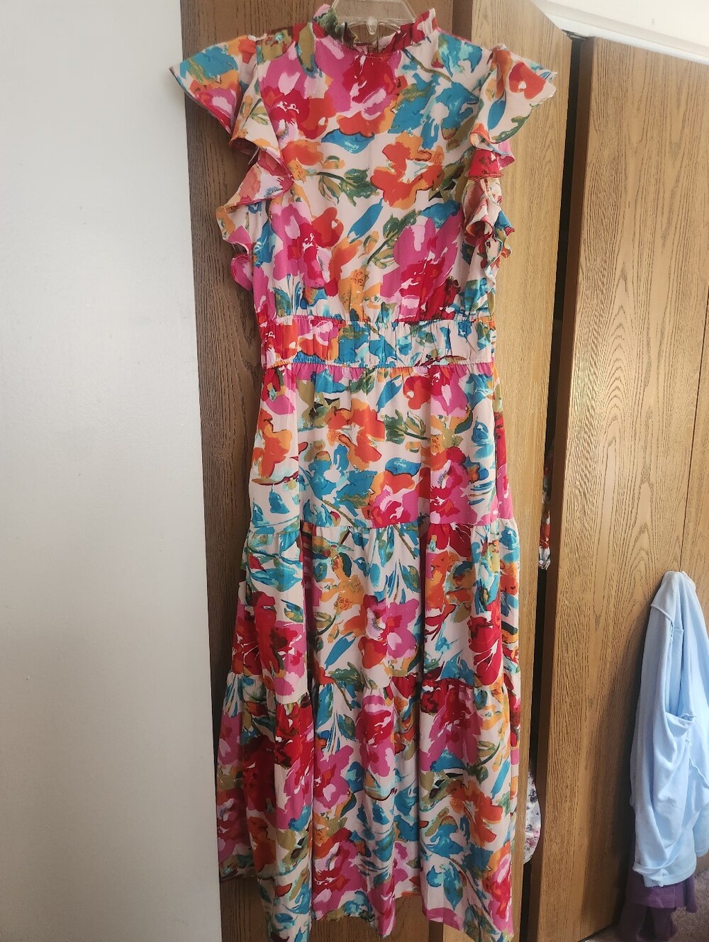 Floral Tie-Neck Maxi Dress in Multi Size Medium - Picture 11 of 13